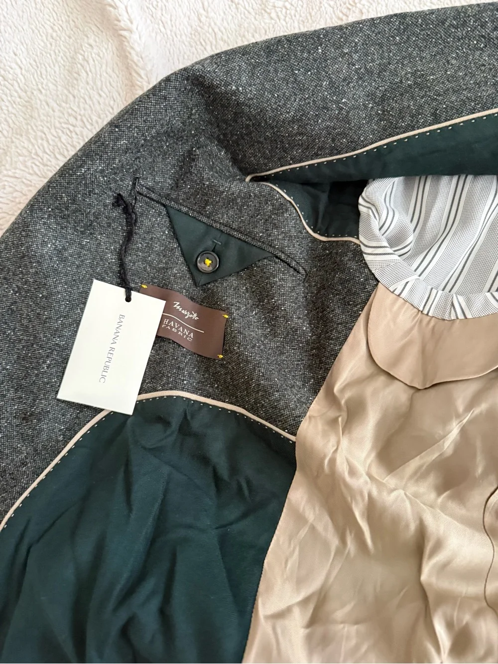 NWT Banana Republic Premium Italy Marzotto Mill Double Breasted Suit Jacket